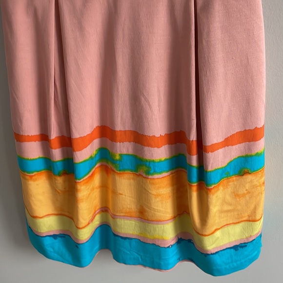 Anthropologie Tracy Resse Painterly Pastel Mini Sleeveless V-Neck Dress - Picture 8 of 12